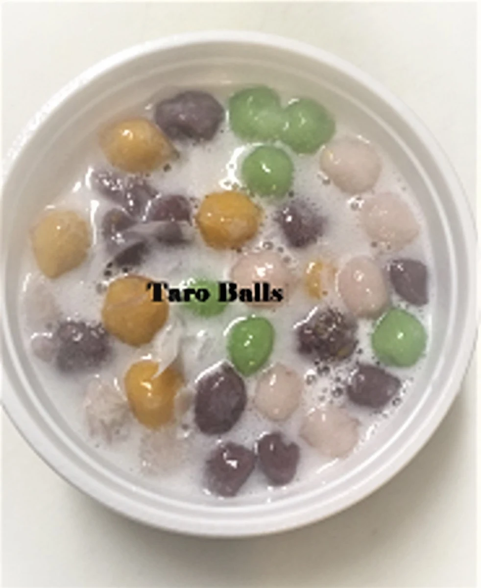 taro balls in coconut cream บัวลอย